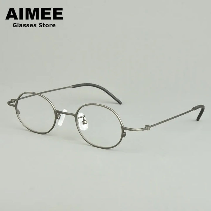 Aimee Unisex Full Rim Round Oval Titanium Eyeglasses 422516