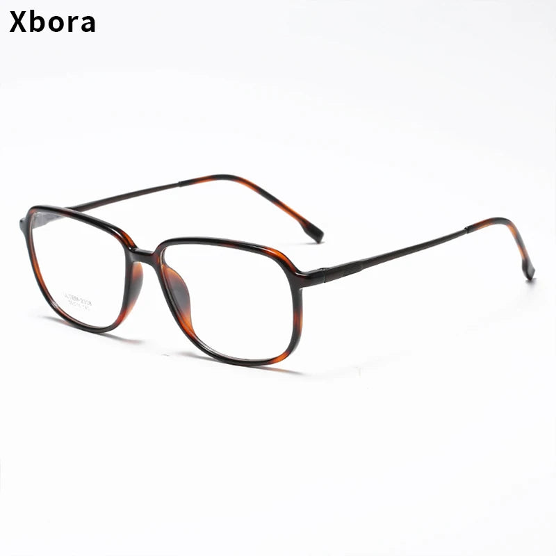 Xbora Women's Full Rim Polygon Tr 90 Steel Eyeglasses 72308