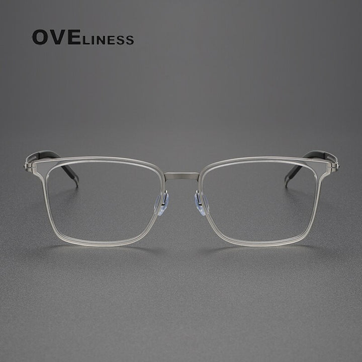 Oveliness Unisex Full Rim Square Screwless Titanium Eyeglasses 8202305 Full Rim Oveliness