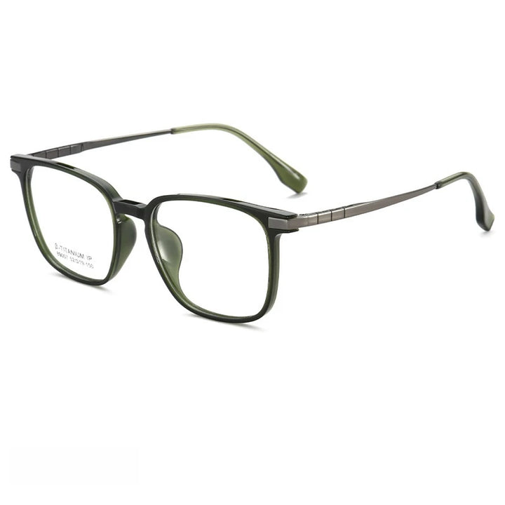 Yimaruili Unisex Full Rim Square Tr 90 Titanium-Alloy Eyeglasses 89007