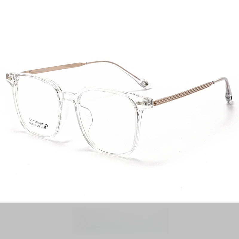 Yimaruili Unisex Full Rim Square Tr 90 Titanium Alloy Eyeglasses 86077