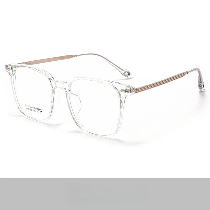 Yimaruili Unisex Full Rim Square Tr 90 Titanium Alloy Eyeglasses 86077
