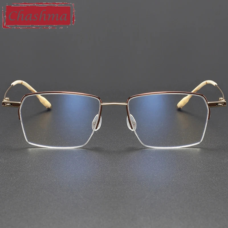 Chashma Unisex Semi Rim Square Titanium Eyeglasses 402311 Semi Rim Chashma
