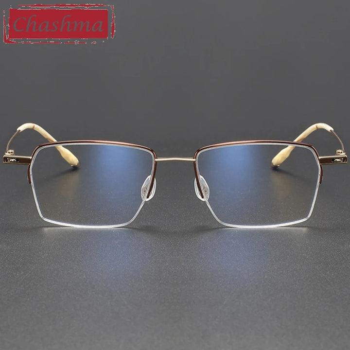 Chashma Unisex Semi Rim Square Titanium Eyeglasses 402311 Semi Rim Chashma