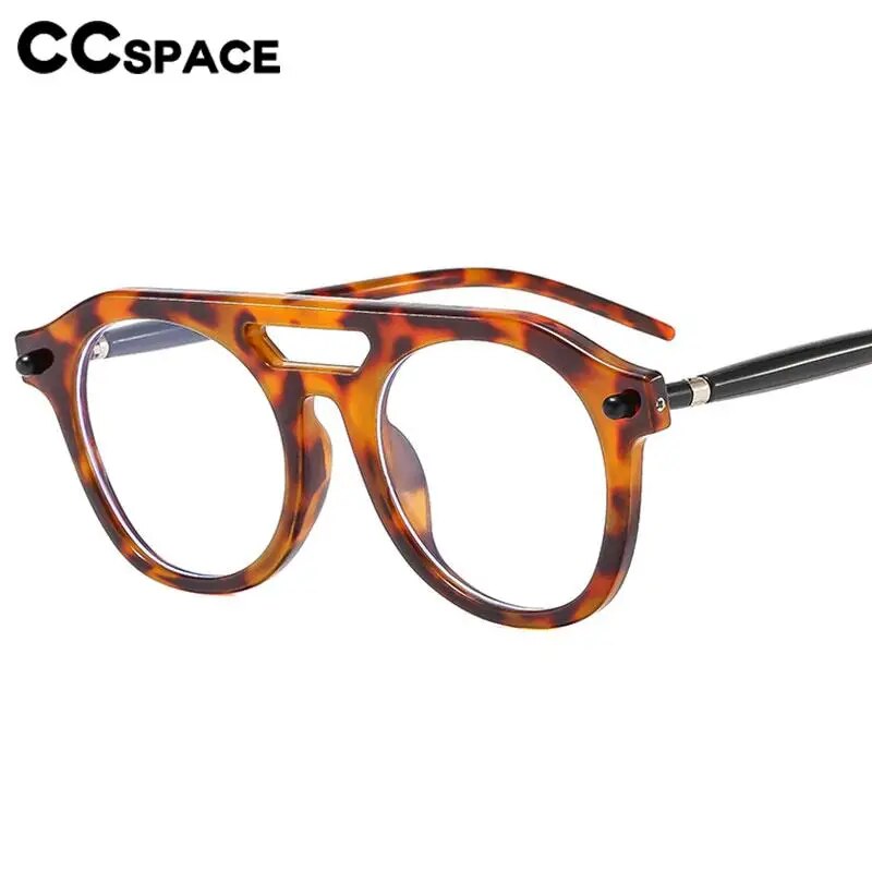 CCspace Unisex Full Rim Round Double Bridge Polycarbonate Alloy Reading Glasses 57047 Reading Glasses CCspace