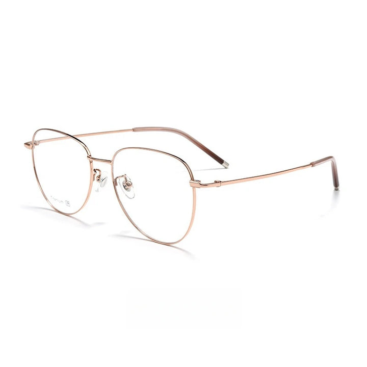 Yimaruili Unisex Full Rim Flat Top Oval Titanium Eyeglasses 68201