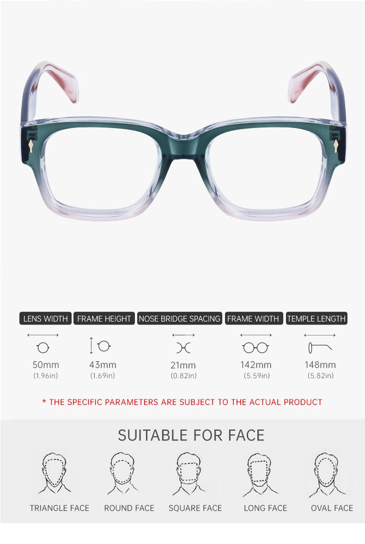 CCspace Unisex Full Rim Square Tr 90 Titanium Eyeglasses 56737 Full Rim CCspace