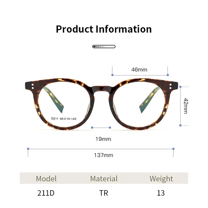 Xbora Women's Full Rim Round Acetate Eyeglasses 21160
