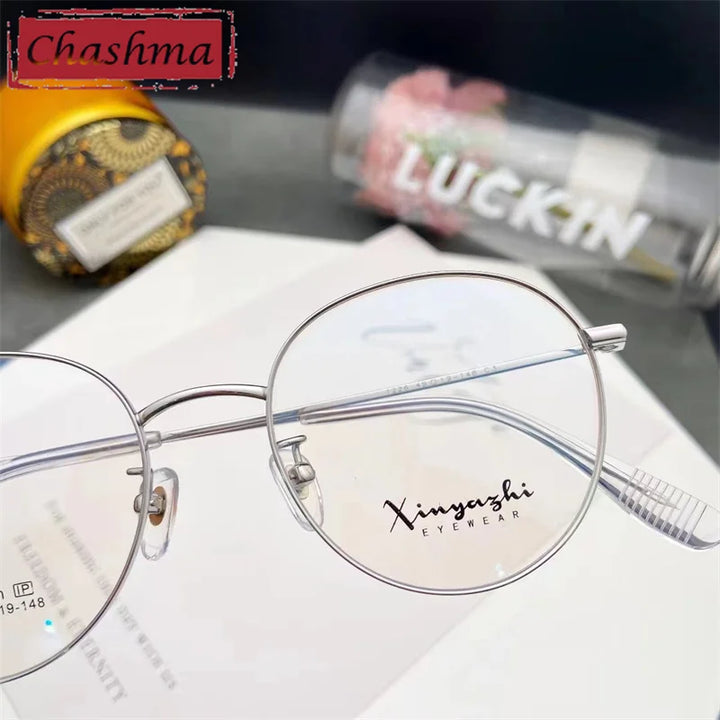 Chashma Ottica Unisex Full Rim Round Titanium Eyeglasses 1226 Full Rim Chashma Ottica   