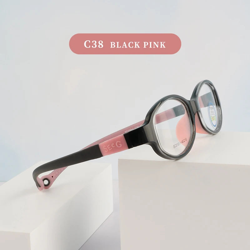 Secg Unisex Children's Full Rim Oval Tr 90 Silicone Eyeglasses 193101 Full Rim Secg C38