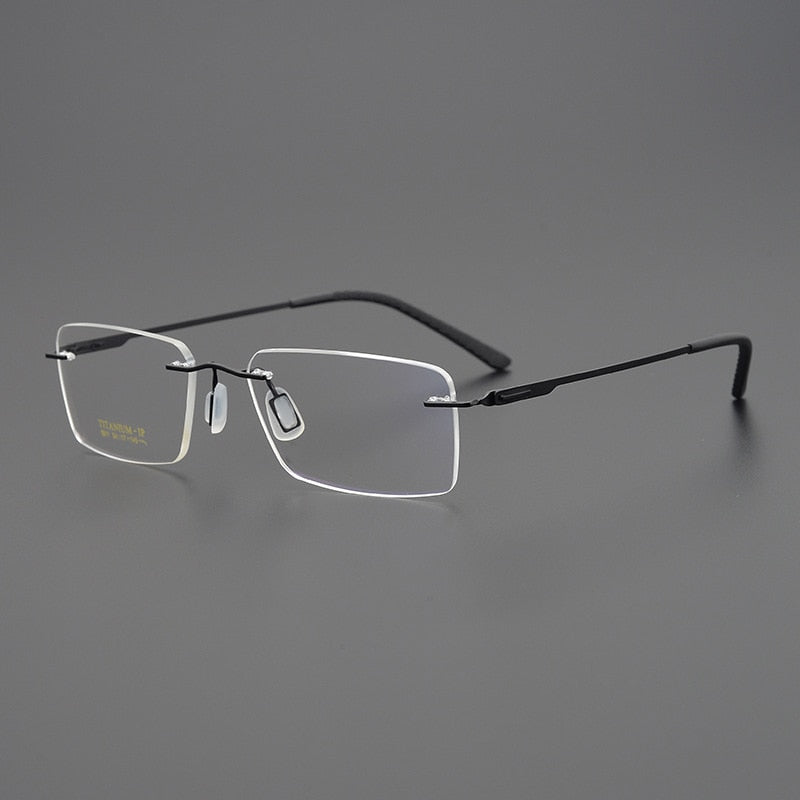 Bclear Unisex Rimless Square Titanium Eyeglasses My9911 Rimless Bclear
