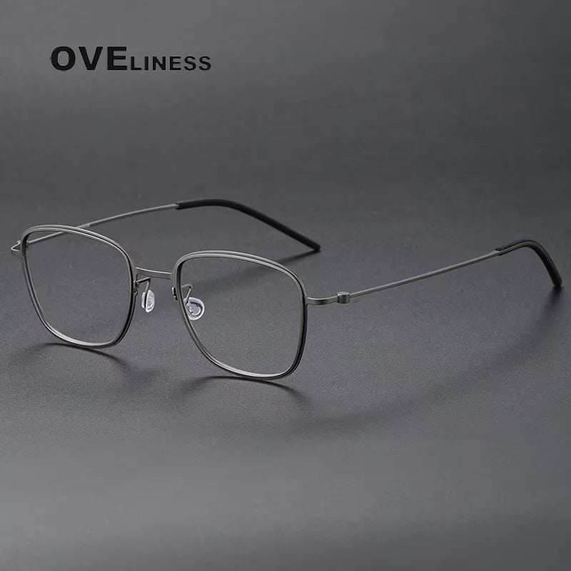 Oveliness Women's Full Rim Polygon Square Titanium Eyeglasses 55304