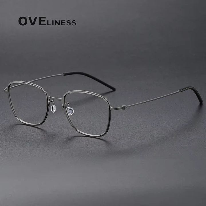 Oveliness Women's Full Rim Polygon Square Titanium Eyeglasses 55304