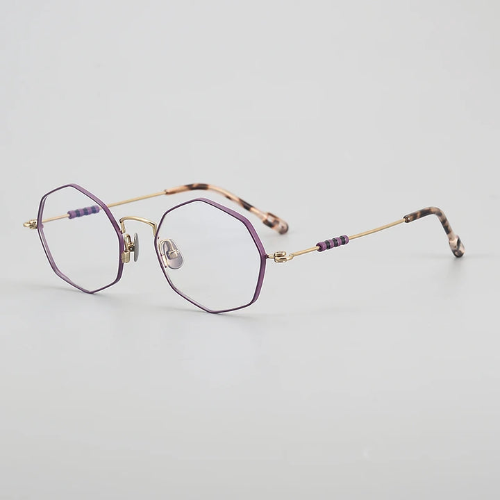 Muzz Women's Full Rim Polygon Round Titanium Eyeglasses 30213 Full Rim Muzz C3