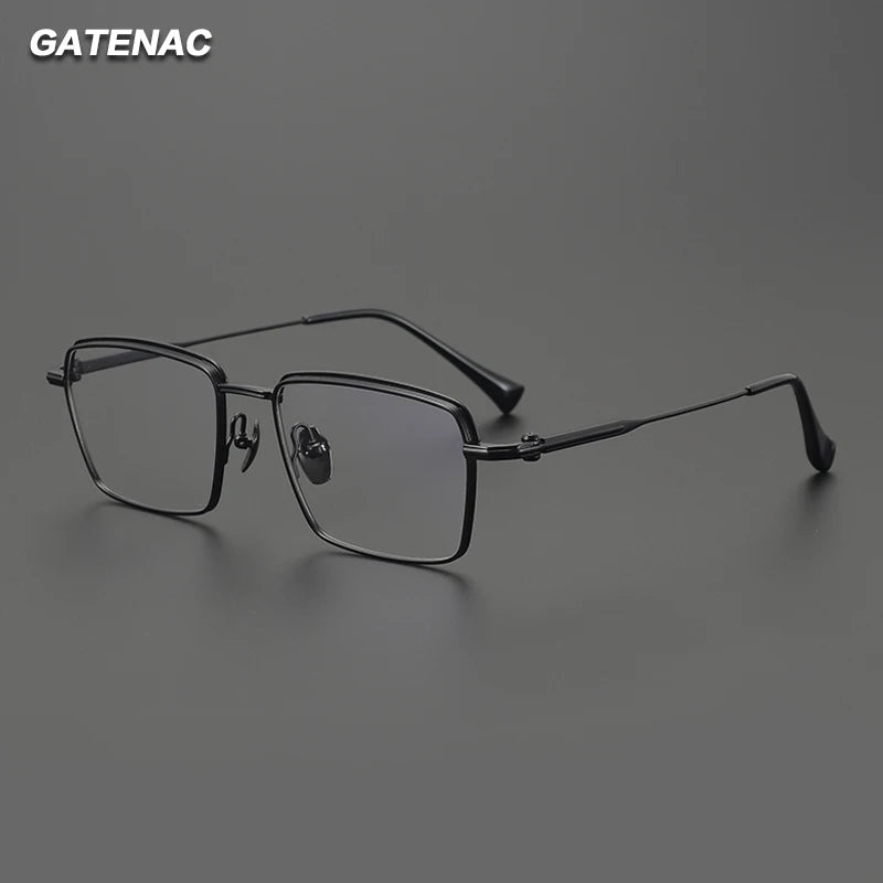 Gatenac Unisex Full Rim Square Titanium Eyeglasses Gxyj4006