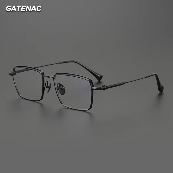 Gatenac Unisex Full Rim Square Titanium Eyeglasses Gxyj4006