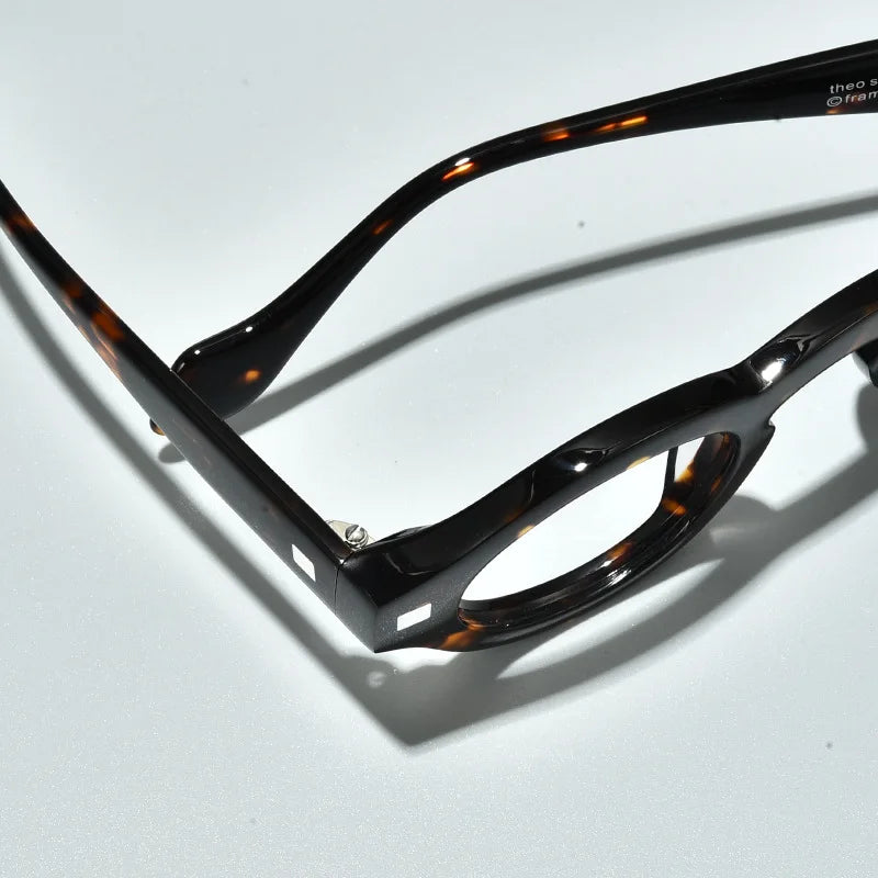 Black Mask Unisex Full Rim Round Acetate Eyeglasses L2036 Full Rim Black Mask