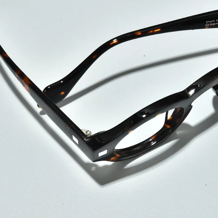 Black Mask Unisex Full Rim Round Acetate Eyeglasses L2036 Full Rim Black Mask