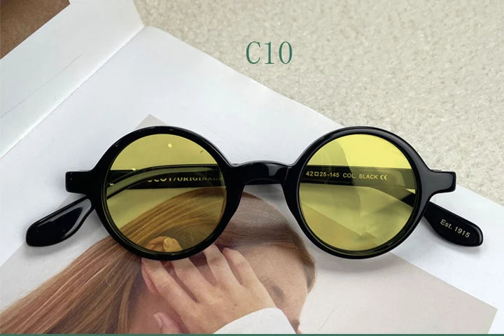 Yujo Unisex Full Rim Round Acetate Sunglasses 4225s Sunglasses Yujo C10 CHINA