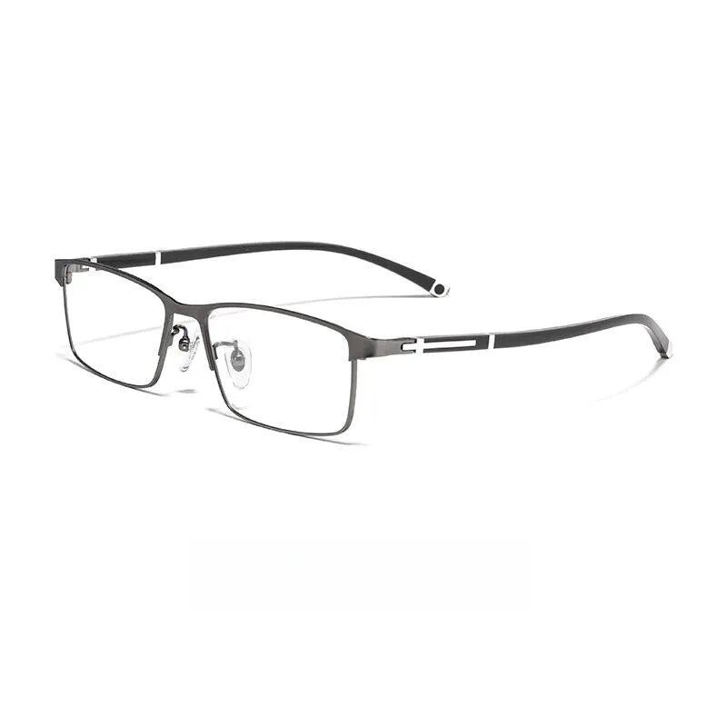 Yimaruili Men's Full Semi Rim Square Alloy Eyeglasses P9211 P9212 Semi Rim Yimaruili Eyeglasses P9212 Gun