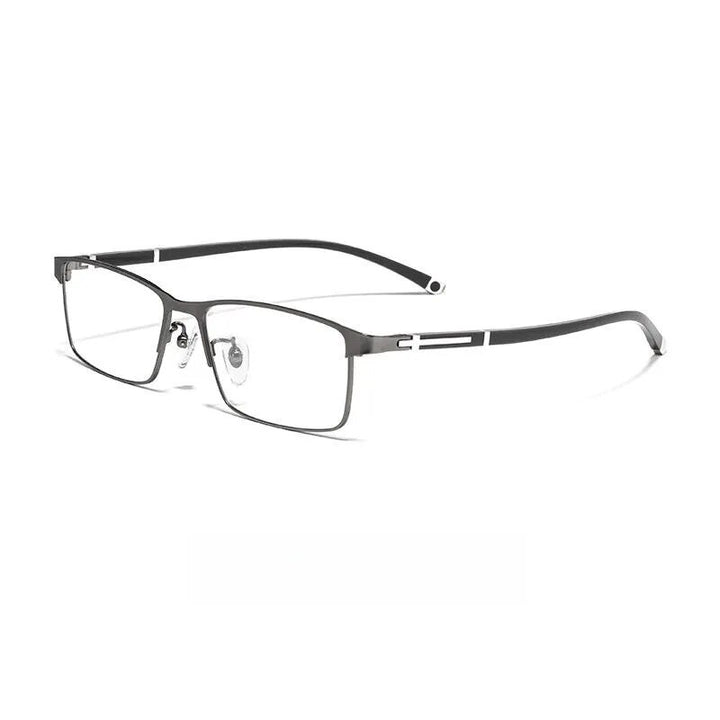 Yimaruili Men's Full Semi Rim Square Alloy Eyeglasses P9211 P9212 Semi Rim Yimaruili Eyeglasses P9212 Gun