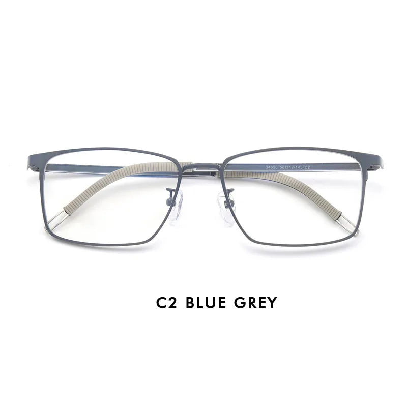 Kansept Men's Full Rim Big Square Stainless Steel Eyeglasses 34630 Full Rim Kansept 34630C2 CHINA