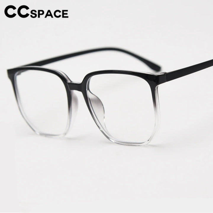 CCspace Unisex Full Rim Polygon Square Tr 90 Titanium Eyeglasses 30833 Full Rim CCSpace
