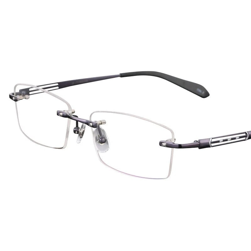 Bclear Men's Rimless Square Titanium Eyeglasses Lb8926 Rimless Bclear   