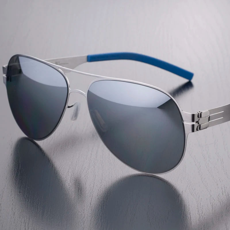 Black Mask Unisex Full Rim Oval Stainless Steel Polarized Sunglasses 0132 Full Rim Black Mask Silver As Shown