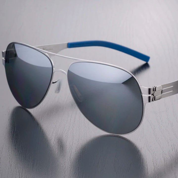 Black Mask Unisex Full Rim Oval Stainless Steel Polarized Sunglasses 0132 Full Rim Black Mask Silver As Shown