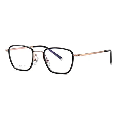 Ralferty Unisex Full Rim Square Titanium Acetate Eyeglasses 92319 Full Rim Ralferty C1 Black CHINA