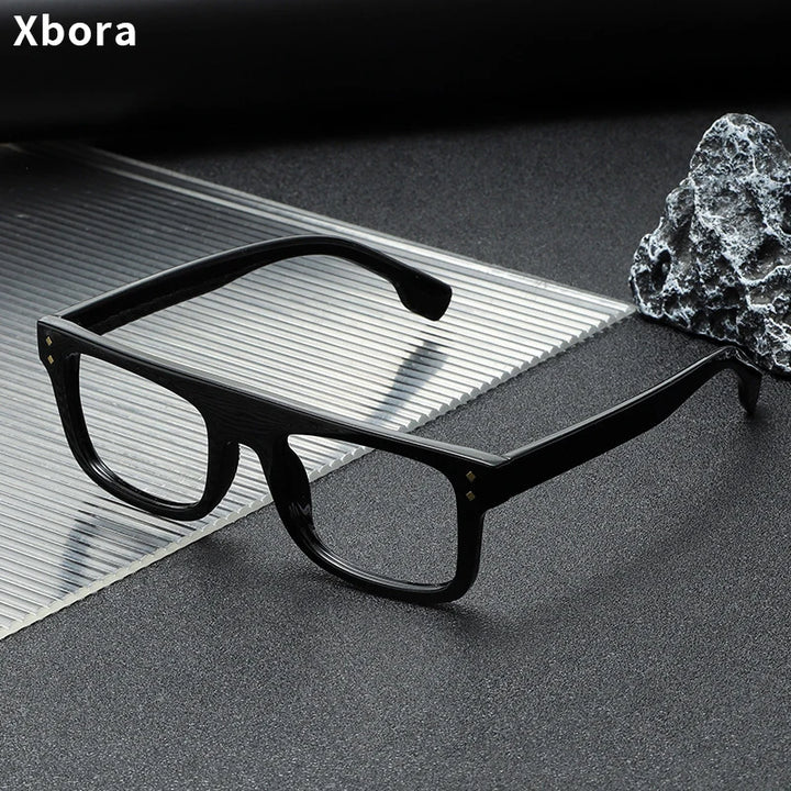 Xbora Unisex Full Rim Square Brow Line Acetate Eyeglasses 23003