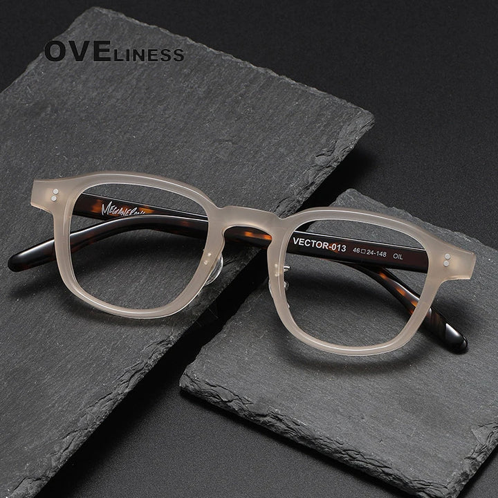 Oveliness Unisex Full Rim Square Acetate Eyeglasses V013 Full Rim Oveliness