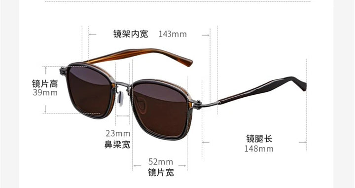 Black Mask Unisex Full Rim Square Titanium Acetate Sunglasses 19546
