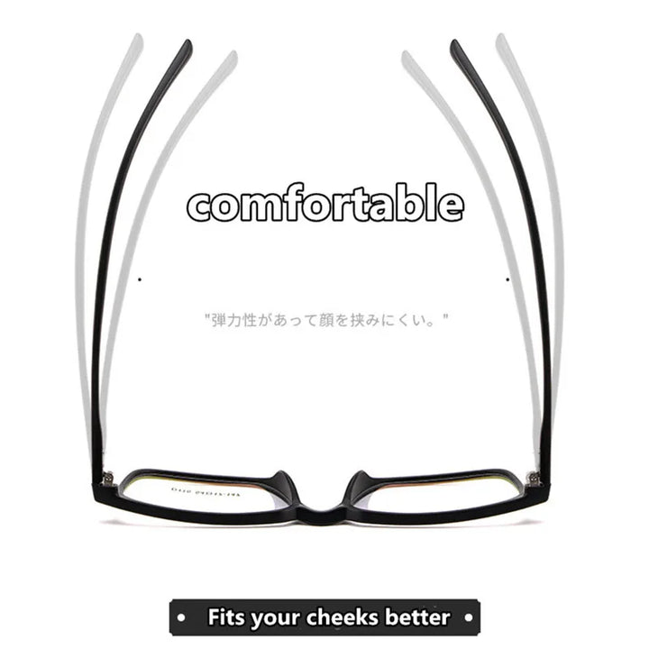 Kocolior Unisex Full Rim Square Acetate Tr 90 Hyperopic Reading Glasses D115 Reading Glasses Kocolior