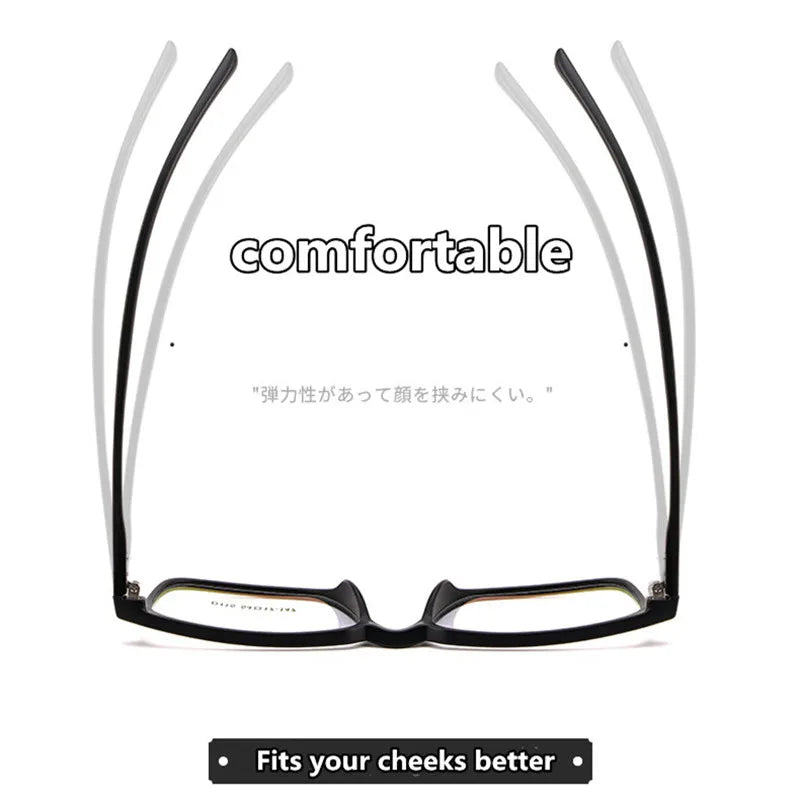 Kocolior Unisex Full Rim Square Acetate Tr 90 Hyperopic Reading Glasses D115 Reading Glasses Kocolior   
