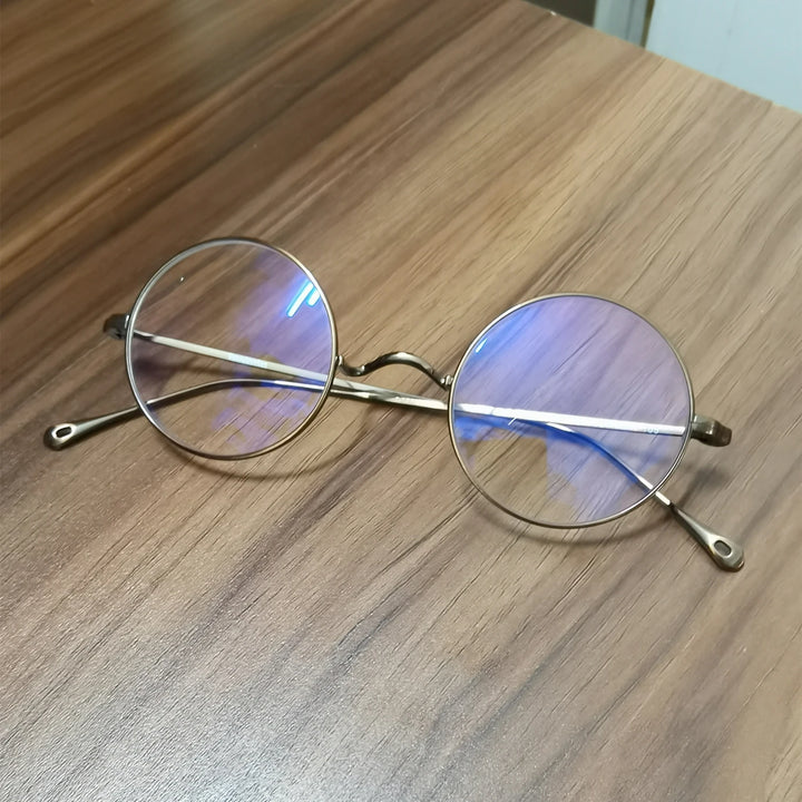 Black Mask Women's Full Rim Round Titanium Eyeglasses 285666