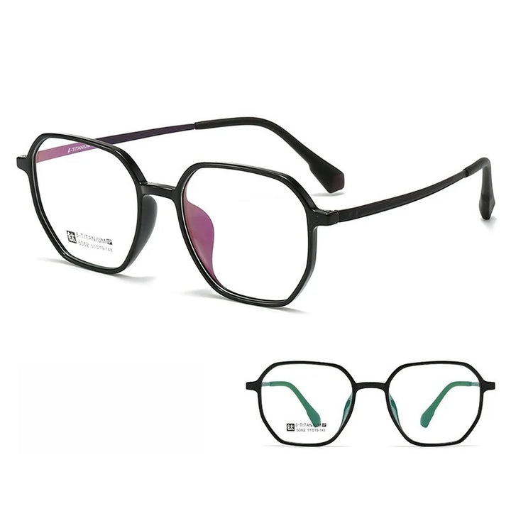Yimaruili Women's Full Rim Polygon Tr 90 Titanium Eyeglasses 55062