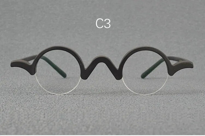 Yujo Unisex Semi Rim Small Round Acetate Eyeglasses 35mm Semi Rim Yujo C3 China