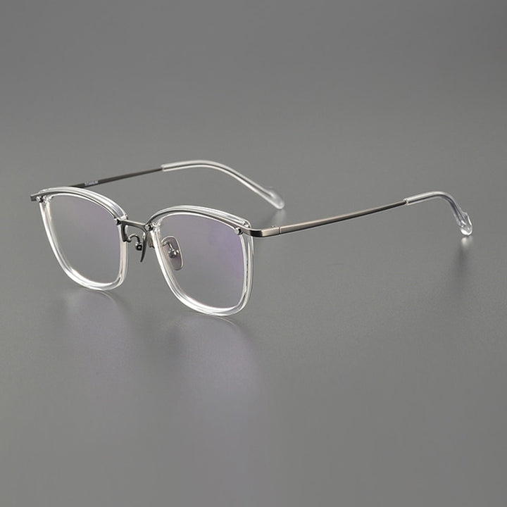 Gatenac Unisex Full Rim Square Titanium Eyeglasses Gxyj1127 Full Rim Gatenac   