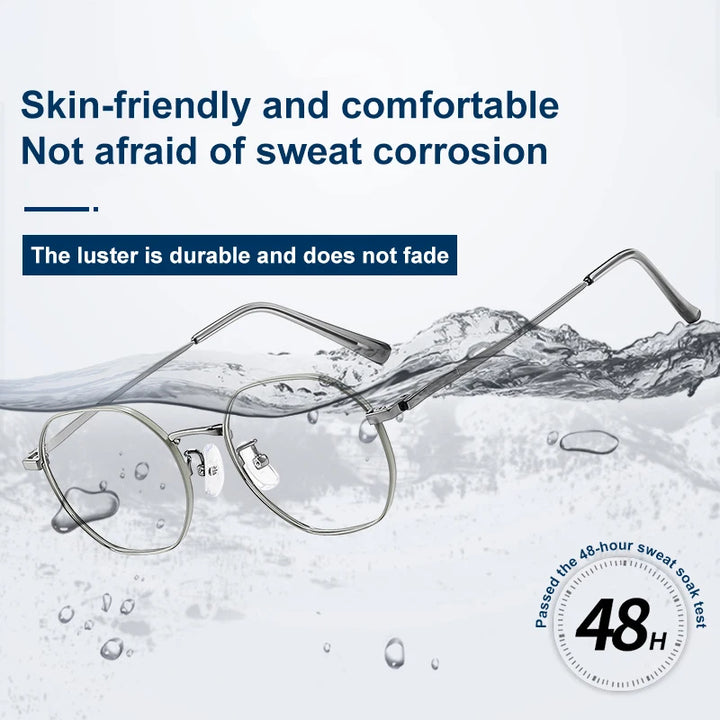 Vicky Women's Full Rim Small Flat Top Polygon Titanium Reading Glasses 2147 Reading Glasses Vicky