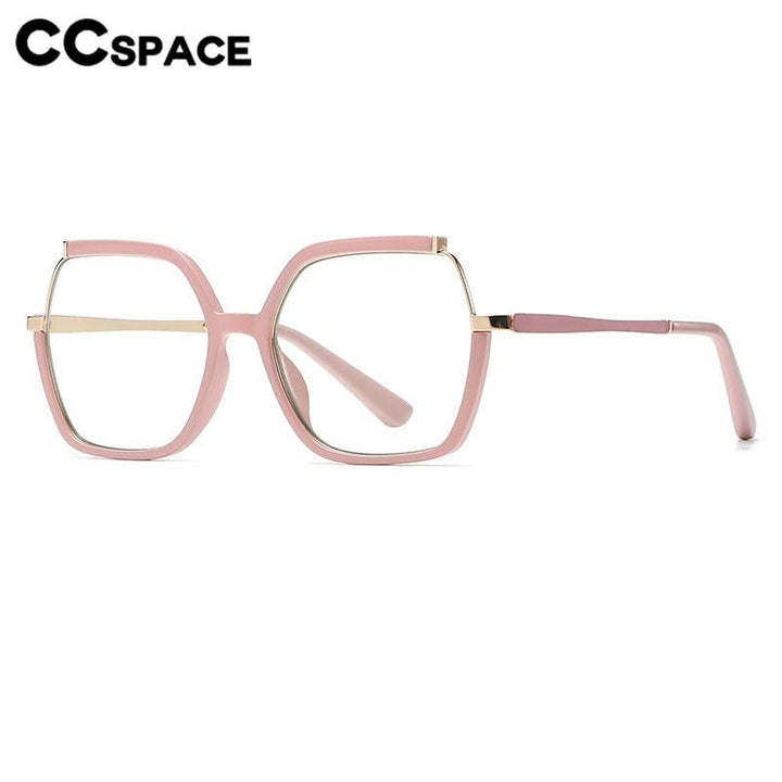 CCspace Women's Semi Rim Square Tr 90 Titanium Eyeglasses 56716 Semi Rim CCspace