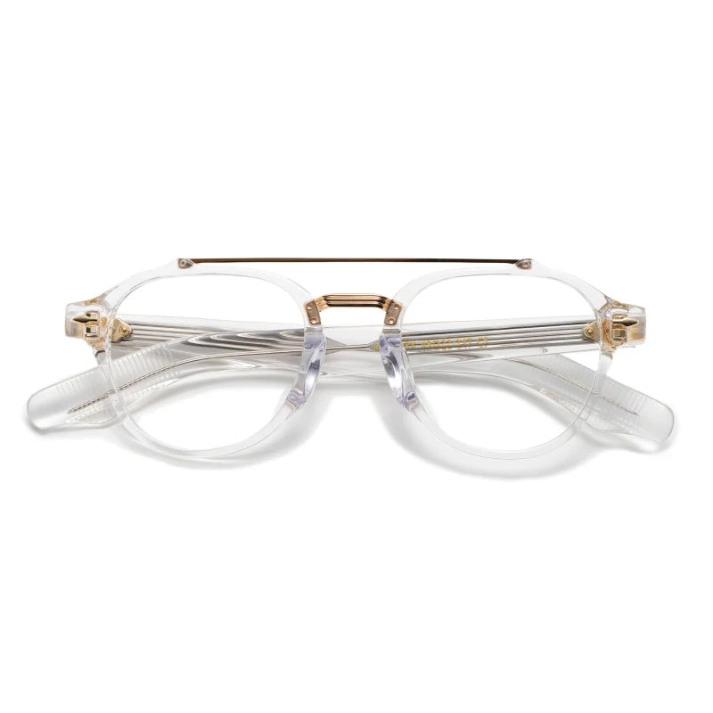 Black Mask Unisex Full Rim Oval Double Bridge Acetate Eyeglasses 63468