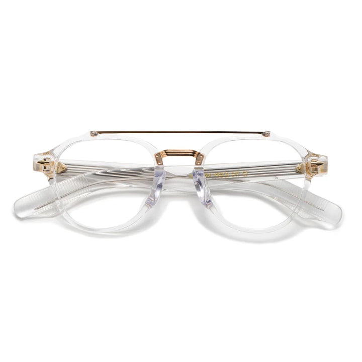 Black Mask Unisex Full Rim Oval Double Bridge Acetate Eyeglasses 63468