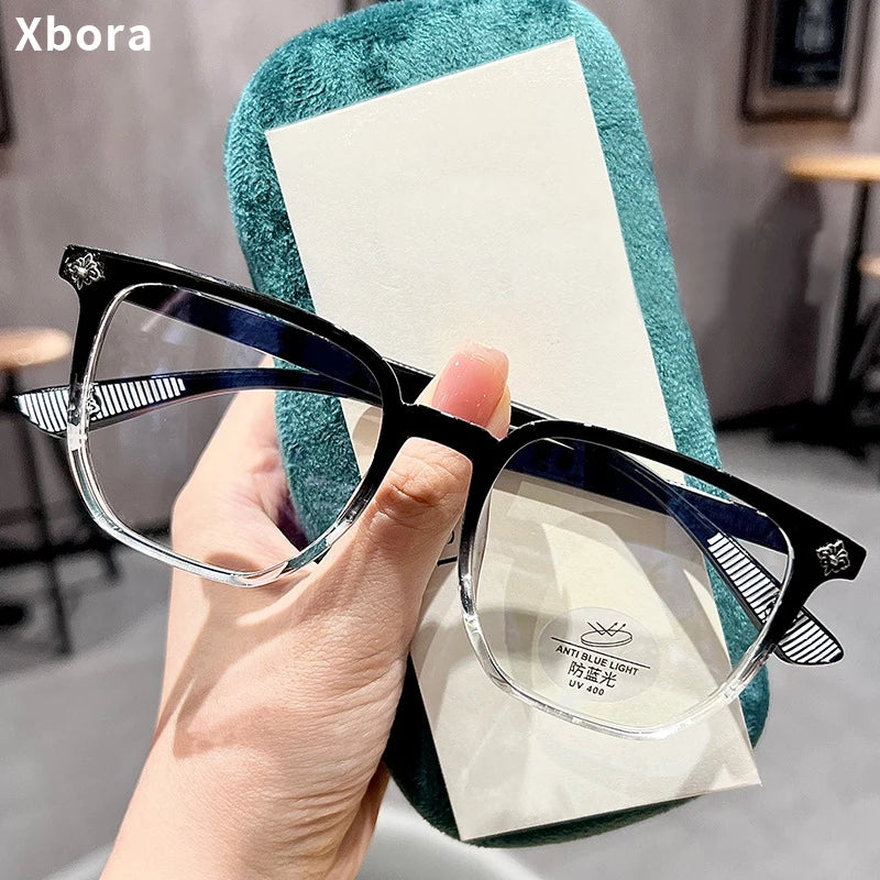 Xbora Unisex Full Rim Square Brow Line Tr 90 Eyeglasses 16171