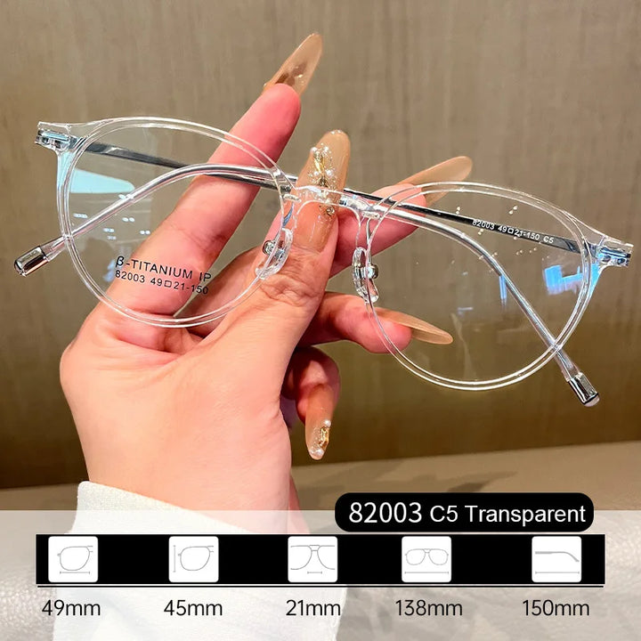 Gmei Women's Full Rim Oval Square Tr 90 β Titanium Eyeglasses 82003