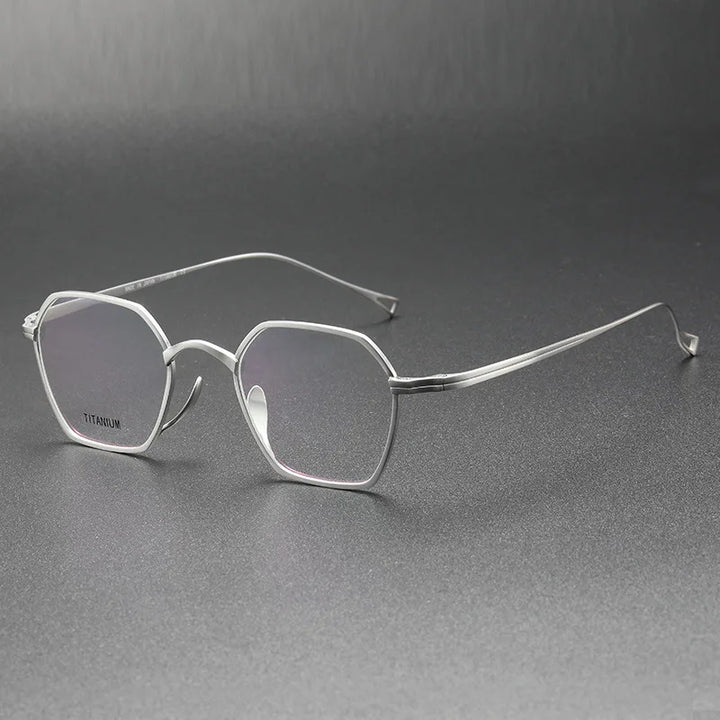 Aimee Unisex Full Rim Polygon Titanium Eyeglasses 11130 Full Rim Aimee