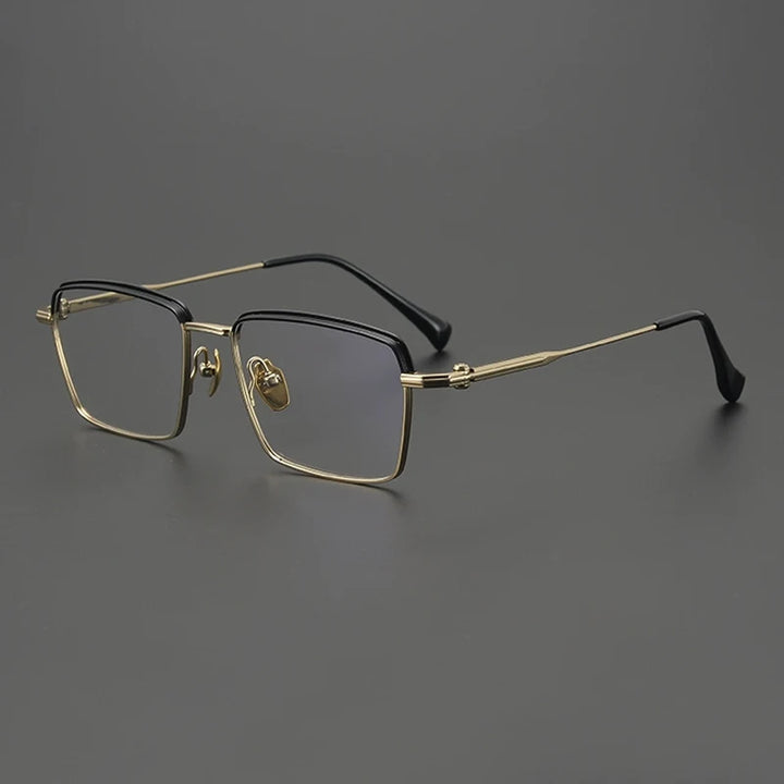 Gatenac Unisex Full Rim Square Titanium Eyeglasses Gxyj4006