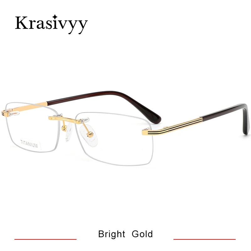 Krasivyy Women's Rimless Square Titanium Eyeglasses 3887360