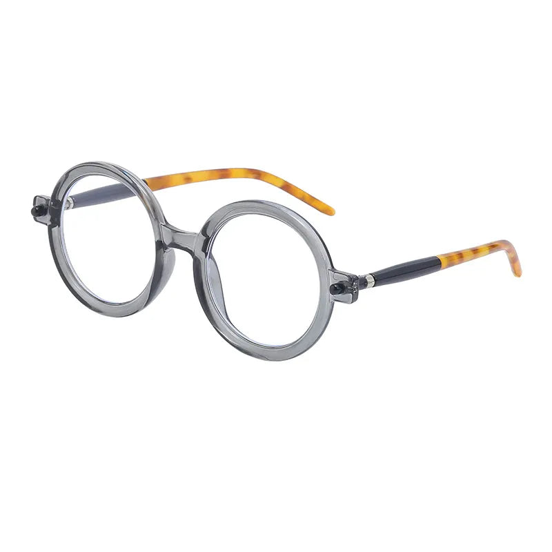 Kocolior Unisex Full Rim Round Acetate Hyperopic Reading Glasses 86602 Reading Glasses Kocolior Gray 0 